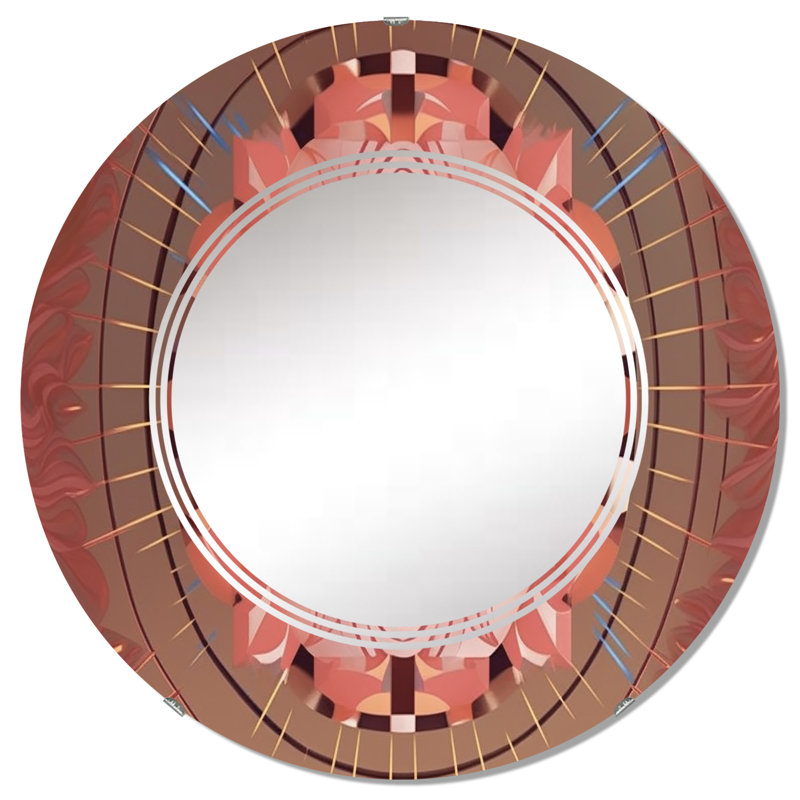 Zaurak - Miroir mural moderne rond, 32 po x 32 po