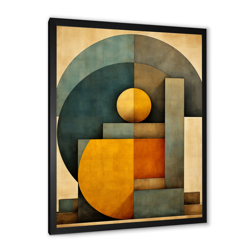 «Full Moon Celebratration Vintage Abstract», reproduction, Cadre simple noir, H 32 po x l 24 po
