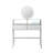 33.9" Mirrored Makeup Vanity Desk With LED Mirror, 2 Big Drawers, Open Shelf, Dressing Table With Charging Station For Bedroom, Silver