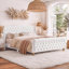 Structure de lit tapissier très grand en velours, cadre de lit plateforme avec tête de lit et pied de lit courbé capitonné, support de lattes en bois, aucun sommier nécessaire, beige-87385522-87385521