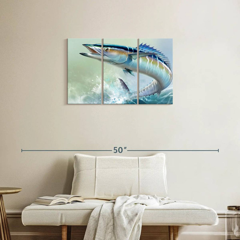 Brampt Wahoo Fish On Waves, 20" H x 33" W