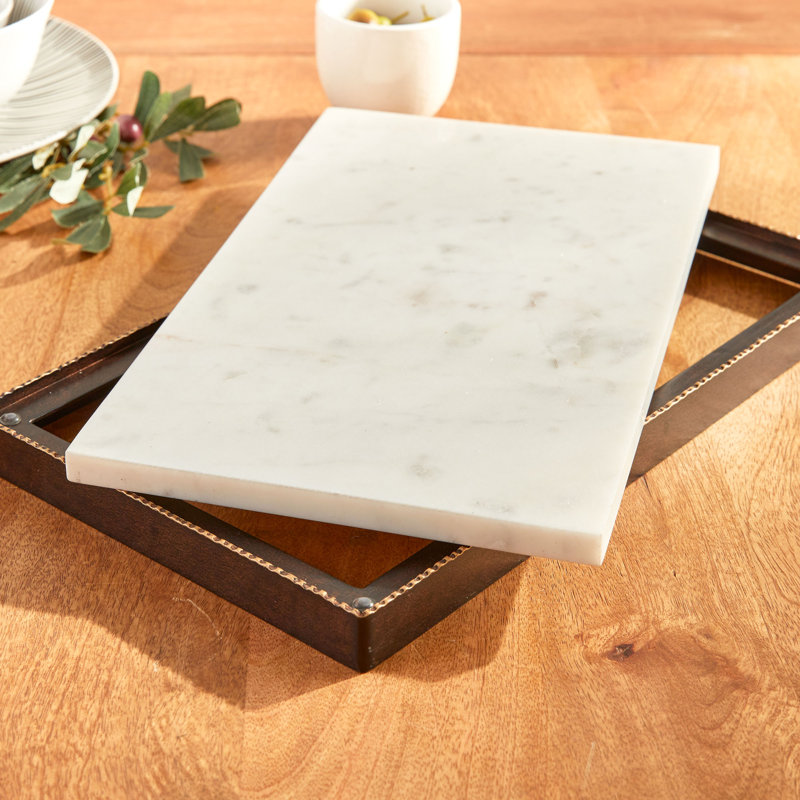 Birch Lane™ Iron and Marble Cheese Board