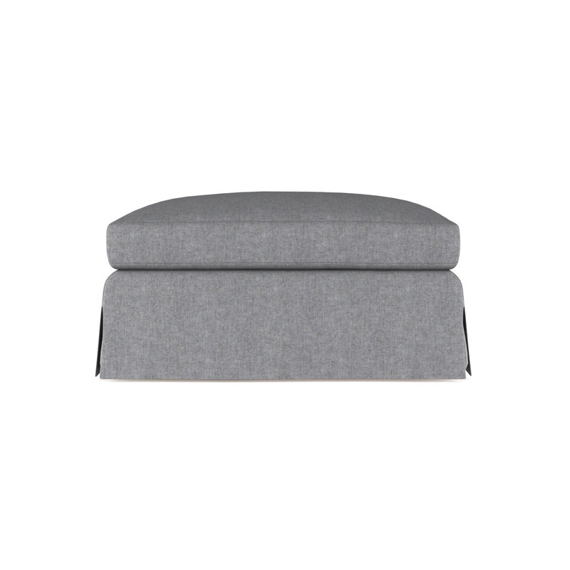 Ludlow Ottoman, Crushed Velvet Graphite, Dark Brown