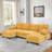U-shaped Sectional Sofa With Dual Chaise Lounges, Storage Pockets And Armrest Pillows-950727181