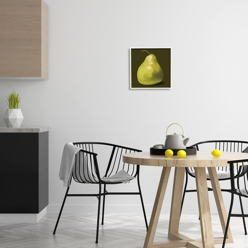 «Détaillé, poire verte, peinture, nature morte» par Sally Springer Griffith - impression, H 12 po x l 12 po x P 1,5 po