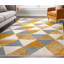 Tapis blanc / jaune à motif géométrique moderne Rubino-1122374379
