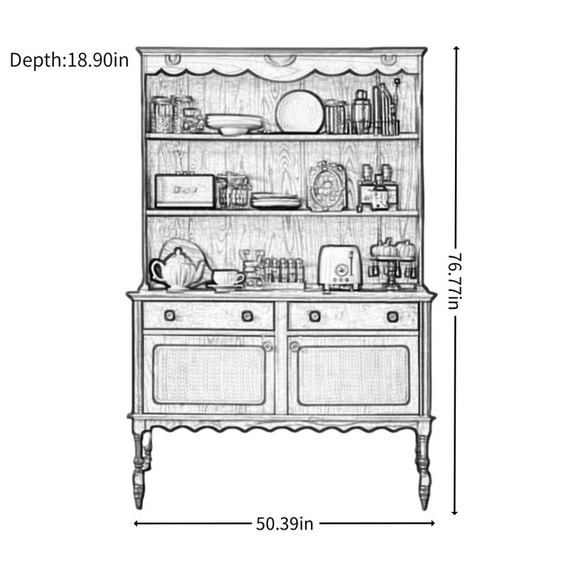 Vitrine en bois massif American Retro