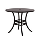Superstone 36" Round Dining Table With Base - Travertine Top/oyster Base