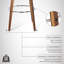 Tabouret de bar pivotant à hauteur de comptoir ou de bar avec dossier bas ouvert en similicuir et bois-44179697-80824321-62257035