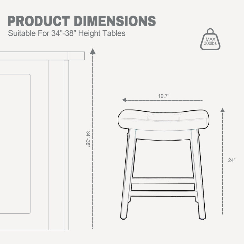 Tabouret de bar 24 po, Siège en polyuréthane gris / structure noire