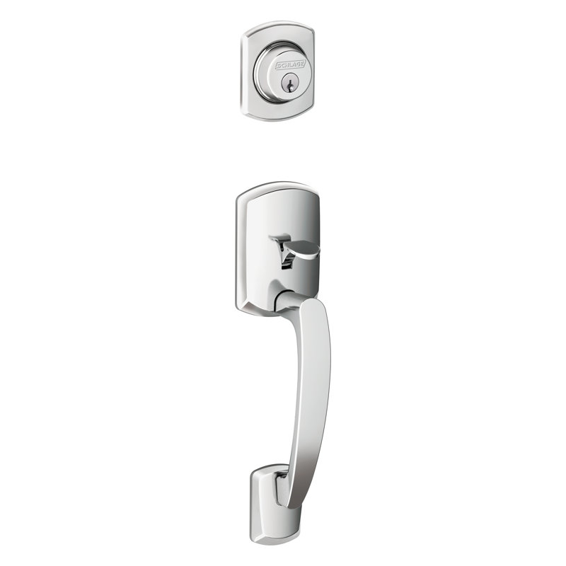 Greenwich Exterior Portion Handleset With Single Cylinder Deadbolt (Interior Portion Sold Separately), Keyed Alike, Yes