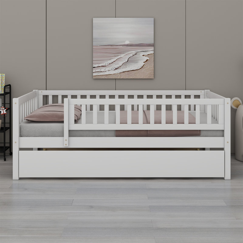 Lit de jour avec couchette Gaitane, Simple, Blanc