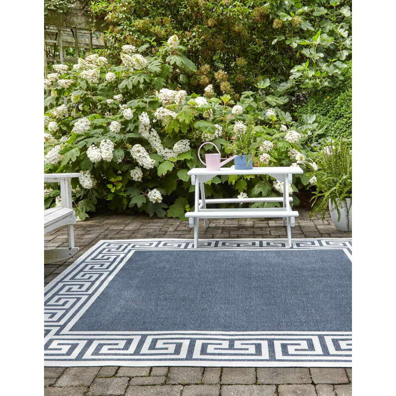 Outdoor Ayton Area Rug Navy Color, Rectangle 9' x 12'