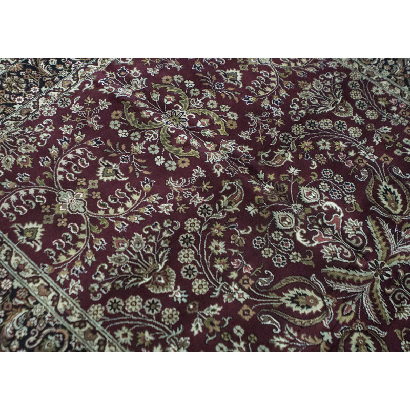 Wool Oriental Area Rug in Rust/Beige/Black
