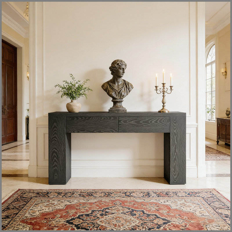 Table de couloir, console, canapé, meuble télé, Noir