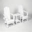 Ensemble de chaises pliantes blanches Adirondack 3 pièces, 2 chaises et 1 table d'appoint, chaise de patio en PEHD toutes saisons avec porte-gobelet, pliable pour un rangement facile, assemblage partiel simple