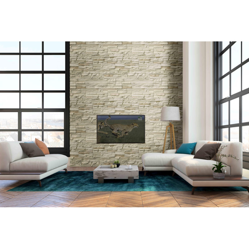 Terraforma 9 in. x 20 in.Manufactured Stacked Stone Ledger Corner Wall Tile, Oslo Grey