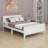Wood Platform Bed With Headboard-1369864144