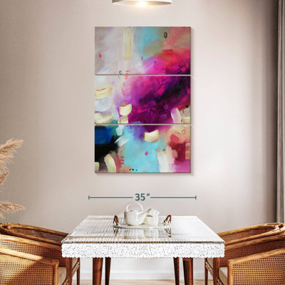 Avery abstrait rose et bleu