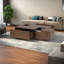 Table basse rectangulaire à plateau coulissant avec 2 tiroirs et 2 rangements cachés pour le salon 47,2 po