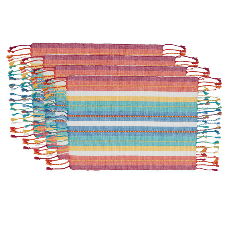 Fiesta Dobby Collection Cotton Striped Rectangle Placemat