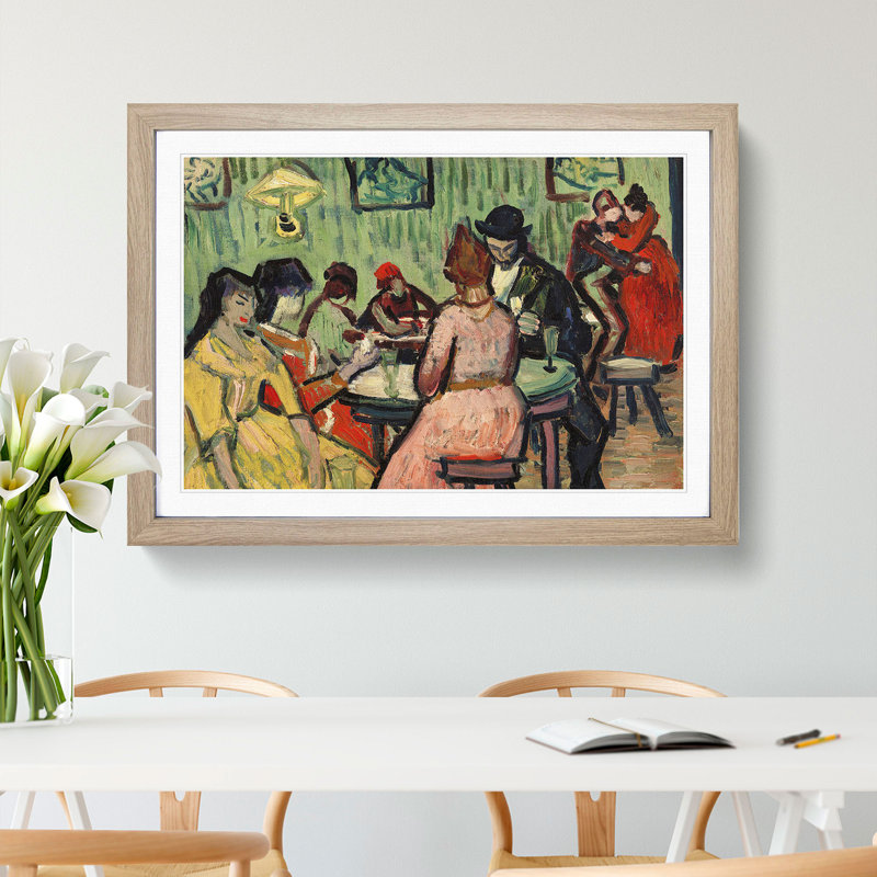 The Brothel by Vincent Van Gogh - Picture Frame Graphic Art, Oak Framed, 48cm H x 65cm W x 2cm D
