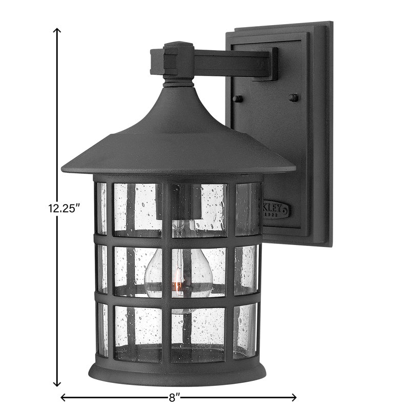 Freeport Outdoor Wall Lantern, Black, MED, 12.3" H x 8" W x 9" D