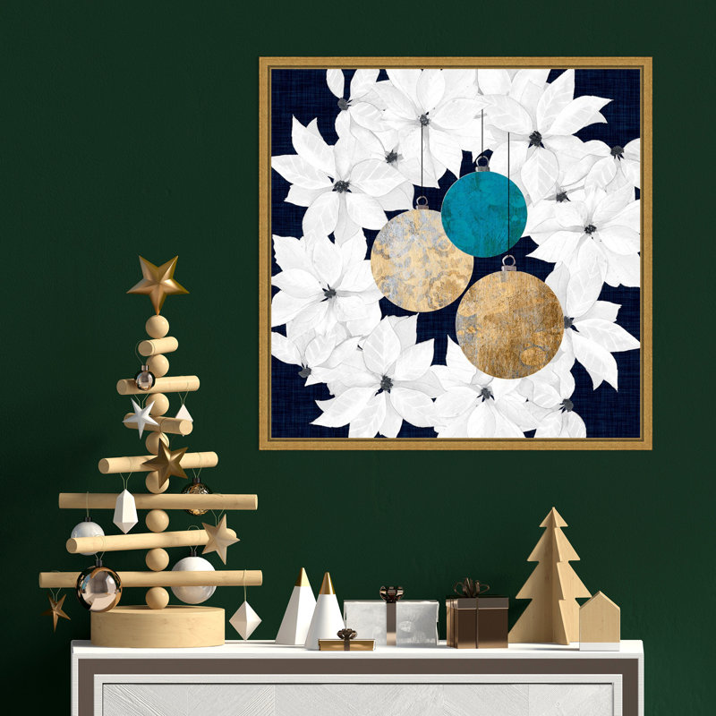 "Blue sophistiqué Christmas III" par Grace Popp, reproduction d'art sur toile encadrée, H 22 po x l 22 po