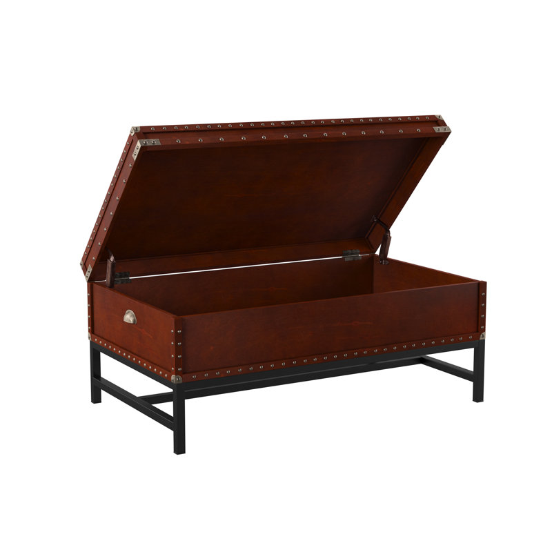 Table basse à quatre pieds avec plateau relevable et rangement Adeem