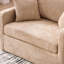 Fauteuil de style campagnard 43,9 po de largeur avec pieds en métal noir - Fauteuil de lecture en chenille avec traversins pour le salon, blé