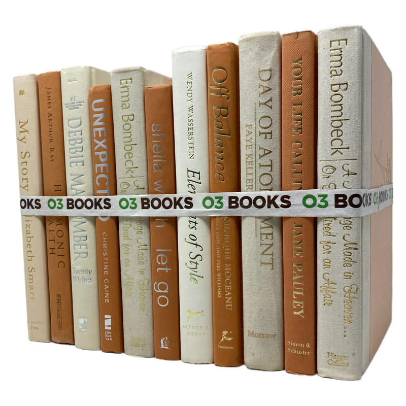 Livres décoratifs d'automne chic orange et crème