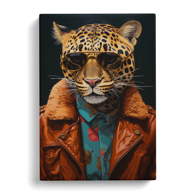 Leopard Neo-Plasticism - Single Picture Frame Print, 76cm H x 50cm W x 3cm D
