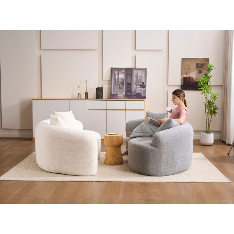 Causeuse S-Curved à double profondeur (21,3 po / 26,8 po), canapé en éponge à compression complète, chenille modulaire pour petits appartements, 400 lb