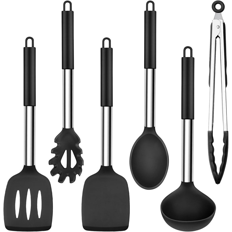 LIFEWITA 6 Utensil Set, Black