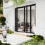 Porte de patio pliante en aluminium en verre trempé double gauche 144 po x H 96 po 3 + 1-110089605-110089607