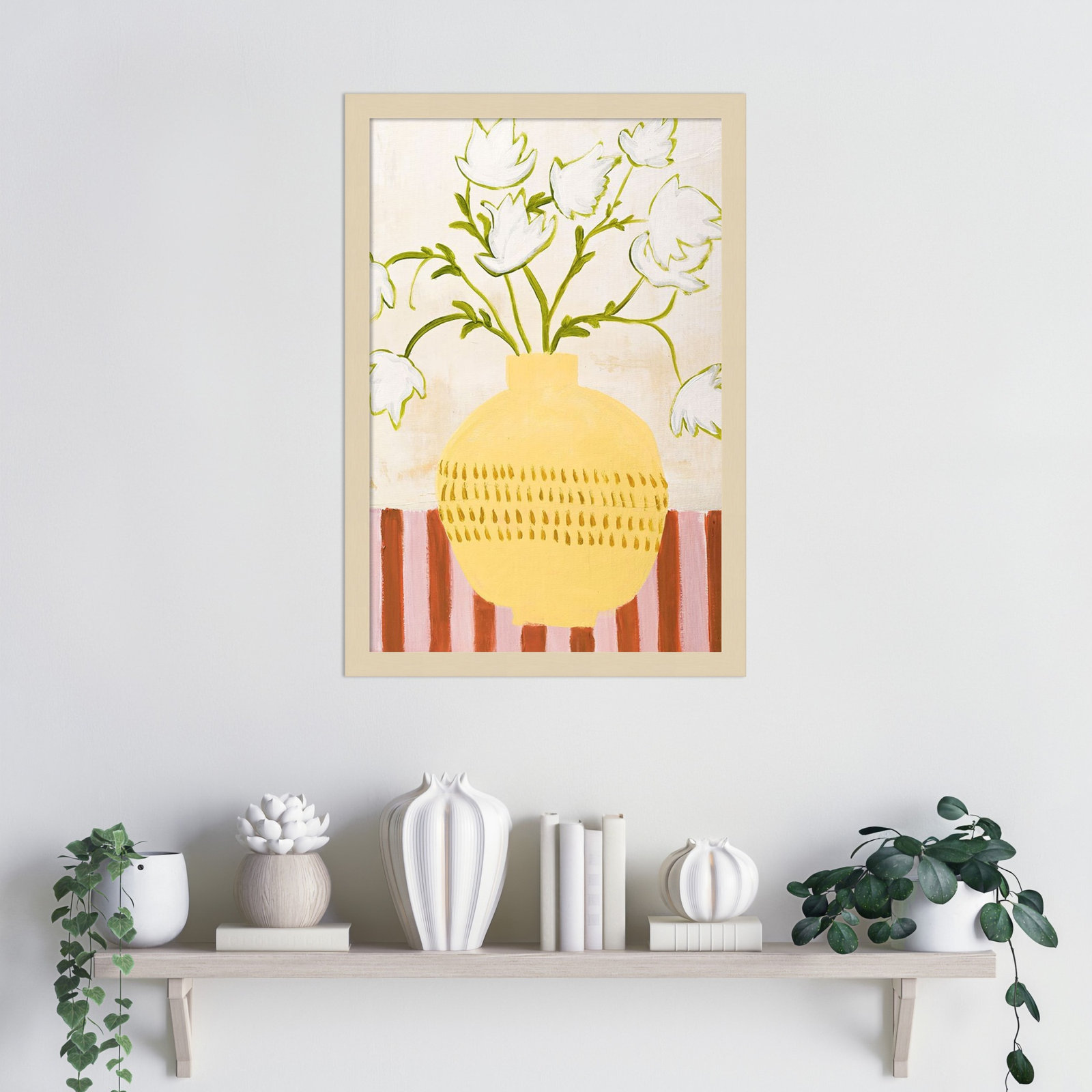 Yellow Vase Print by Design Fabrikken, 21" H x 15" W, Brown