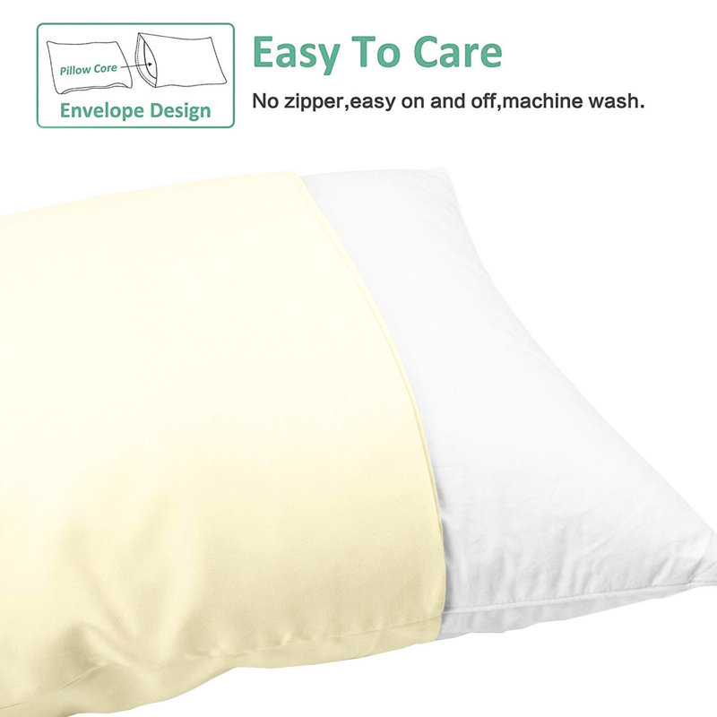 Luxe Microfiber Cover Body Pillow, Ivory white