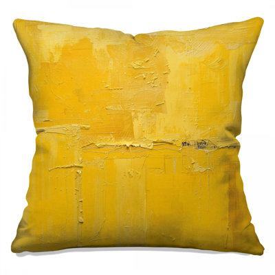 Textured Yellow Abstract Double Sided Throw Pillows