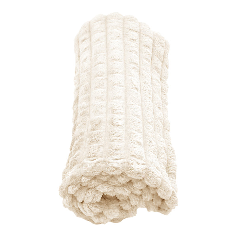Machine Tufted Throw Blanket, Beige, 200cm x 150cm, Checkered