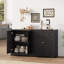 55" Modern Buffet Cabinet with Adjustable Shelves, Wood Sideboard with Diamond Doors, Kitchen Coffee Bar Credenza-128992884