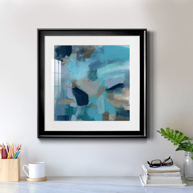 Painted Elephant II - Peinture encadrée, H 17,5 po x l 17,5 po x P 1,5 po, Cadre noir