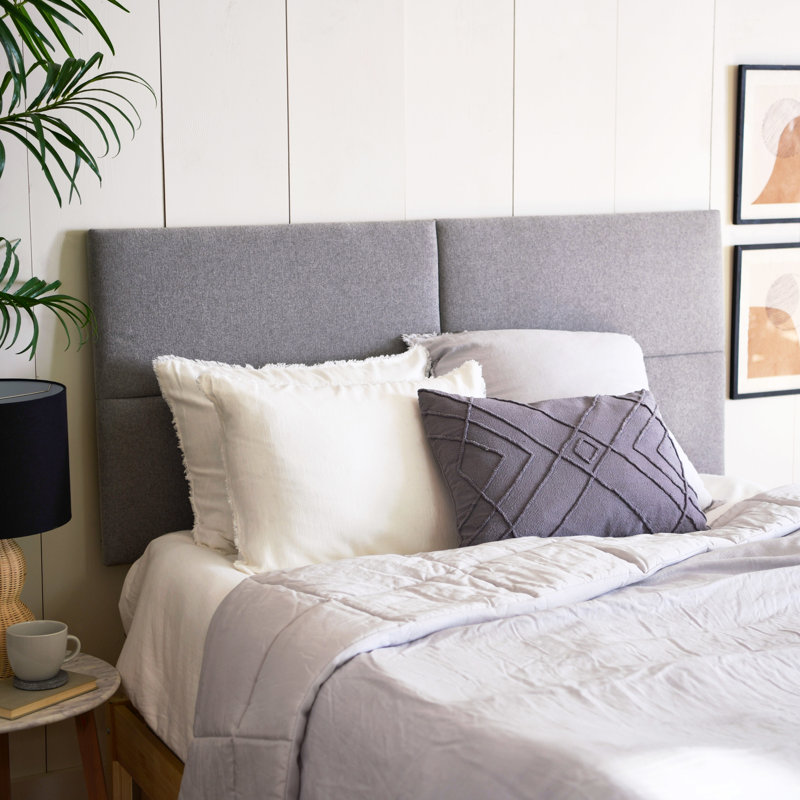 Graphite Embroidered Cotton Geometric Lumbar Pillow