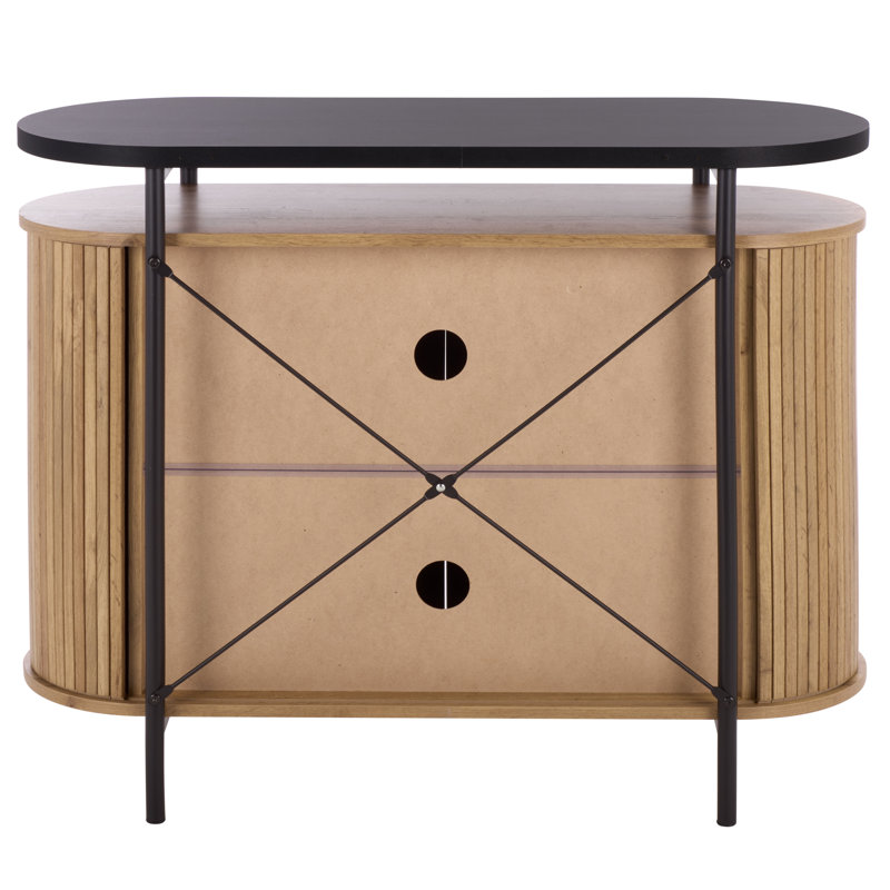 Meuble télé compact Etka Tambour Doors, Chêne