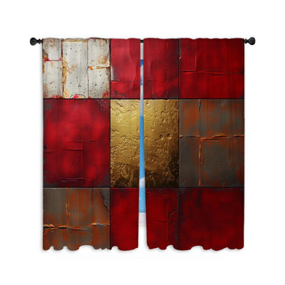 Abstract Art Room Darkening Curtain Pair