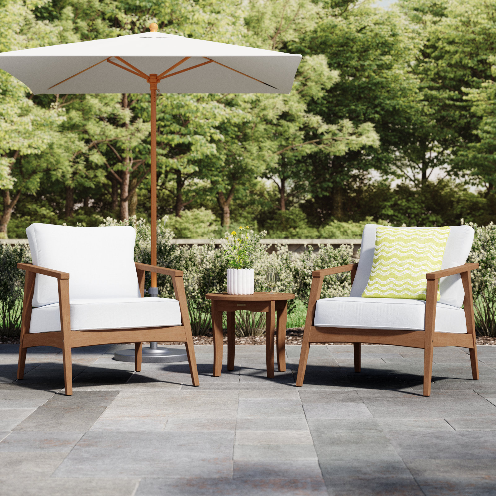 Akiva Eucalyptus 2 - Person Patio Conversation Set