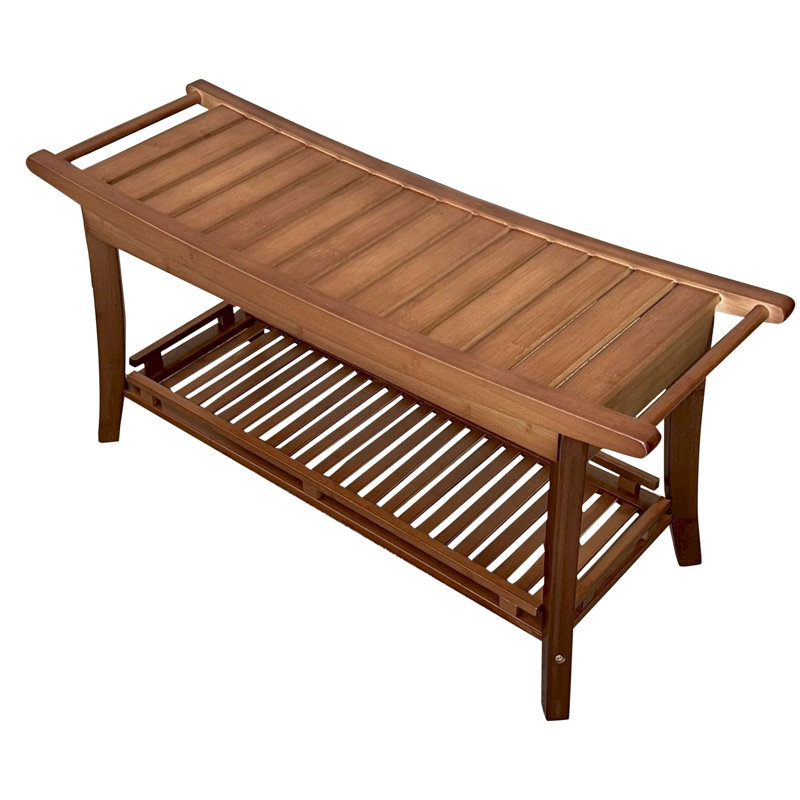 Banc en bois massif Talreja, Caramel