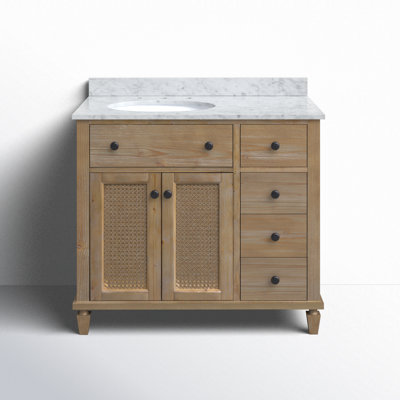 Berkely 36'' Single Bathroom Vanity with Carrara Marble Top
