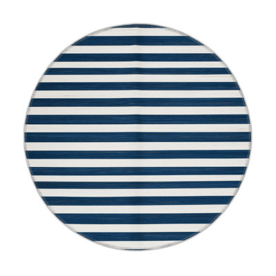 HorizontalStripes Blue Indoor and Outdoor Area Rug