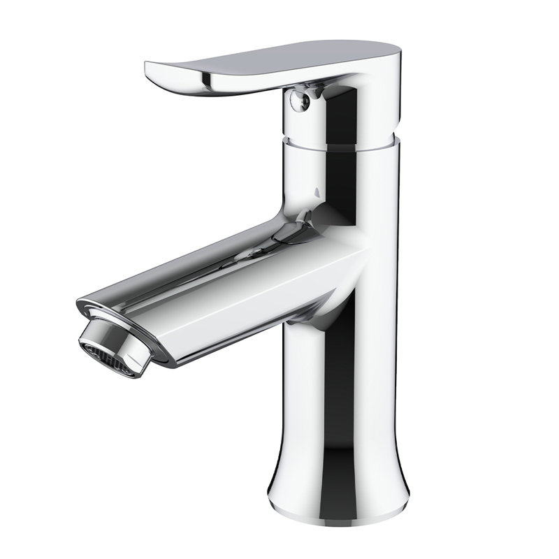 Robinet de salle de bain à un trou, Chrome poli