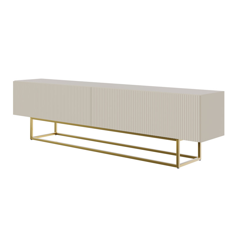 Dikomo Unfinished TV Stand for TVs up to 75, Beige